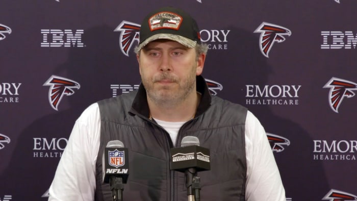 Atlanta Falcons Coach Arthur Smith before New England Patriots